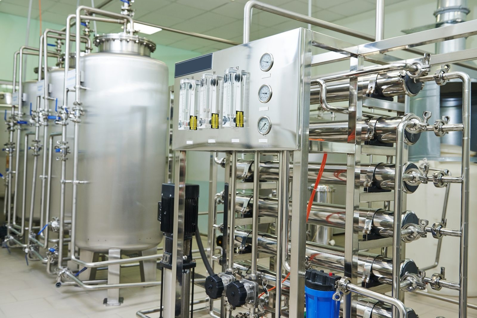Water treatment installation dairy processing
