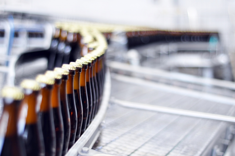 Disinfection of process water in breweries